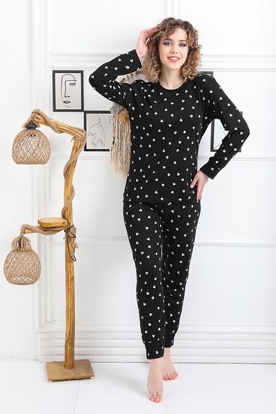 FAMES PİJAMA Patterned Combed Suprem Women's Pajama Set