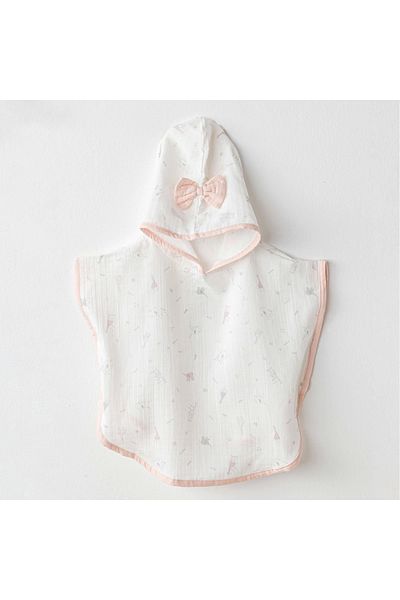 Marsilyan Andywawa Ac25513 Love Family Muslin Baby Poncho Ecru
