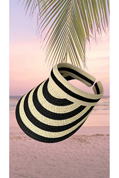 BY SCK Pălărie de paie pentru femei Pălărie de plajă de vară Calitate Premium - Pălărie cu vizor