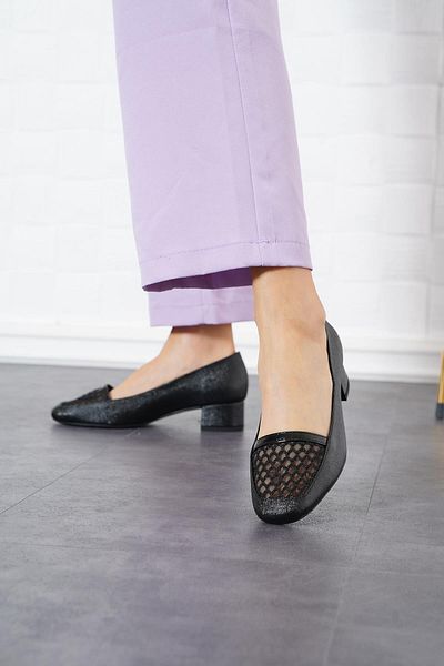 Moda Pie Pantofi cu toc de damă Realh din tul în față, negru Nova