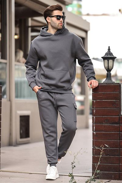 Madmext Ανδρική φόρμα καπνιστή με κουκούλα - Elastic Leg 5957