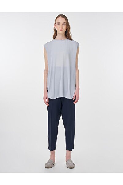 Kayra Crew Neck Basic T-Shirt Light Blue