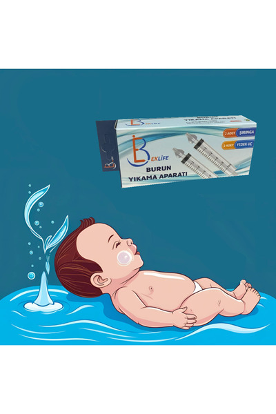 BekLife Burun Yıkama Kiti 2 Adet Şırıngalı Burun Aspiratörü Bebek Burun Temizleme Aparatı 2x Silikon Uç