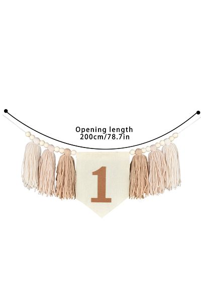 Choice Brown 1pc 1st Birthday High Chair Banner Boho Handmade Wooden Bead Tassel Garland Decoration First B