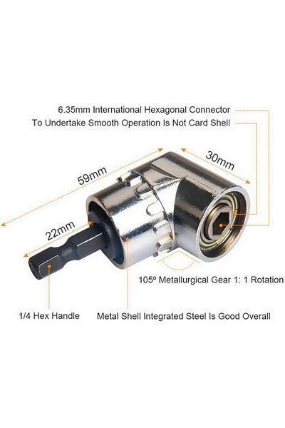 Choice 105 Degree Turning Screwdriver Joint Electric Drill Corner Attachment Extension Socket Screwdrive...