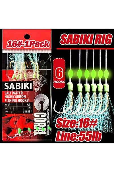Choice مقاس 16 عبوة واحدة من TAKBAS، 1/5 عبوات من أدوات صيد السمك Sabiki، أدو...