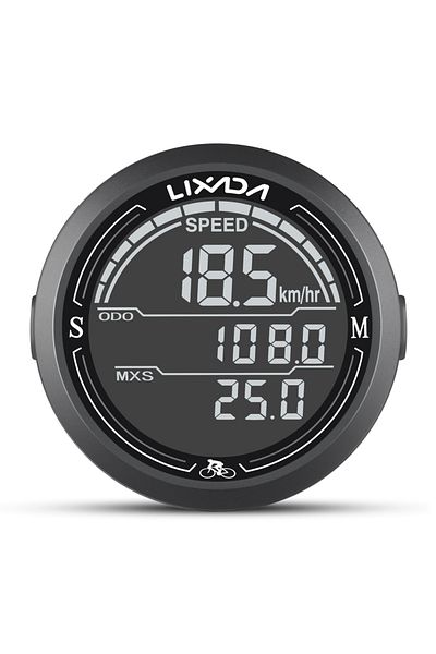 Choice Black Screen Wired Bike Speedometer IP67 Waterproof Round Shaped Bike Computer Large LCD Dispaly Bac