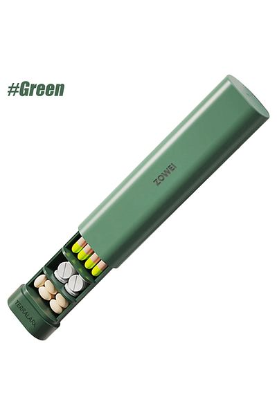 Choice Green Weekly Pill Organizer 7 Day, Daily Travel Pill Case, Cute Pills Holder To Hold Vitamins, Medic