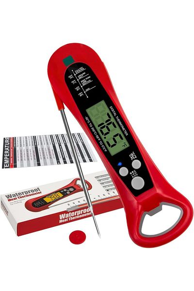 Choice Red Instant Read Meat Thermometer for Cooking, Fast & Precise Digital Food Thermometer with Backligh