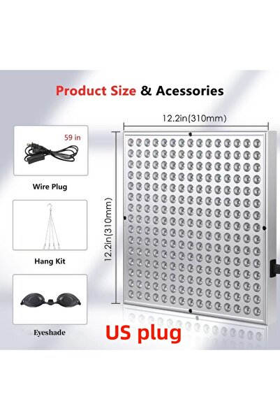 choice2 مصباح لوحة العلاج بالضوء الأحمر LED بمقبس أمريكي للعناية بالبشرة والو...
