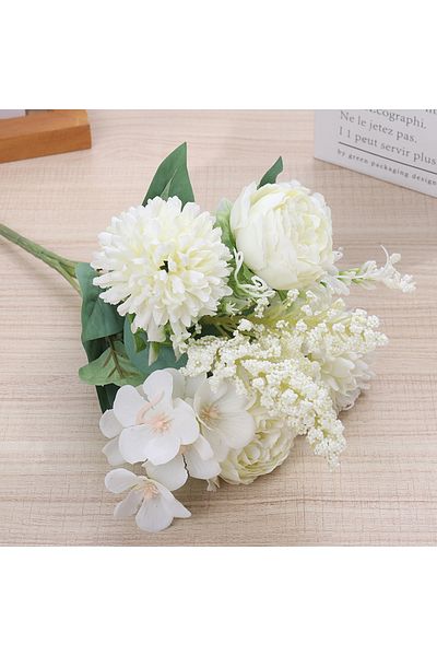 Choice White Peony Artificial Flowers High Quality Silk Roses Fake Wedding Vacation Party Home Table Decora