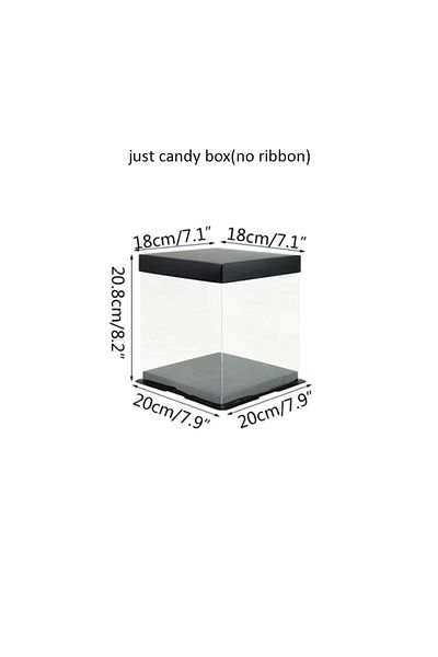 Choice as pic B01-S-no ribbon 20/28cm Transparent Cake Box Artificial Rose Foam Bear Packaging Box Valentin