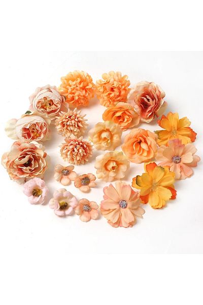 Choice Orange Rose Mixed Artificial Flowers Wedding Marriage Decoration Fake Flower for Home Room Decor DIY