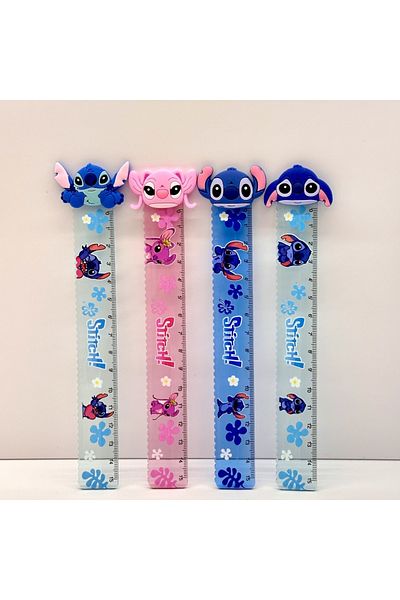 Choice 2pcs random 2pcs Disney Cartoon Soft Rubber Stitch 15cm Ruler Student School Stationery Supplies Kaw