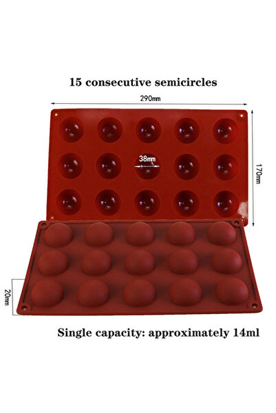 Choice 15 قالب موس كيك سيليكون نصف دائري، أداة خبز كعكة القمر، كرة الشوكولاتة