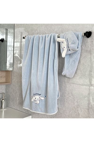 Choice Bath towel 70x140cm Cinnamoroll Hello Kitty Cinnamoroll Kuromi Facial Wash Towel With Dry Hair Cap S