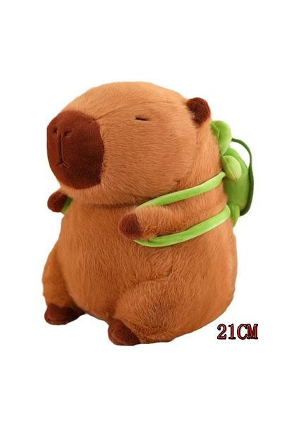 Choice 21cm Cute Capybara Plush Toy Stuffed Animals Capibara With Turtle Backpack Kapibala Soft Doll Kids T