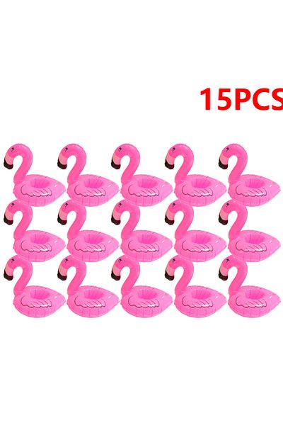 JOCESTYLE 15PCS Float Inflatable Drink Cup Holder Pvc Floating Water Coaster Swimming Pool Drink Float Toy Fla