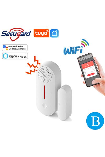 Choice Option B Tuya WiFi Door Sensor Smart Life APP Notification Door Window Open / Closed Detector Home S