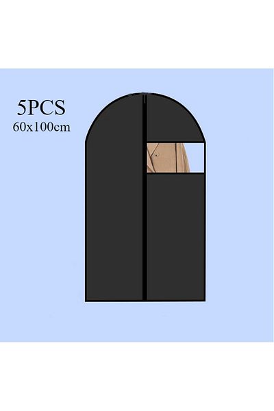 Choice 5pcs Black-60x100cm 5pcs Dustproof Clothing Covers Waterproof Clothes Dust Cover Coat Suit Dress Pro