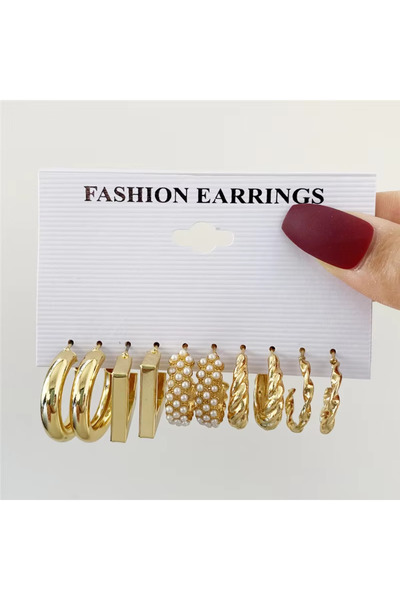 Choice AYA54723 Fashion Geometric Hoop Earrings Set for Women Vintage Bohemia...