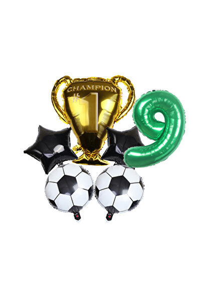 Choice مجموعة أخرى من 6 قطع، 9 بالونات فويل خضراء مرقمة رقميًا مقاس 32 بوصة، ...