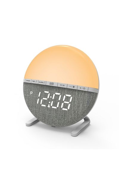 Choice GRAY Sunrise Alarm Clock Wake Up Light Clock Night Light Sunrise Sunset Simulation Digital Clock D