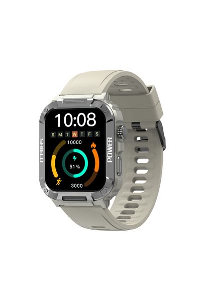 Choice Warm Grey Apex Fit Sport S06 Smartwatch 1.91'' Full Touch Screen BT Call Outdoor Fitness Tracker Sma