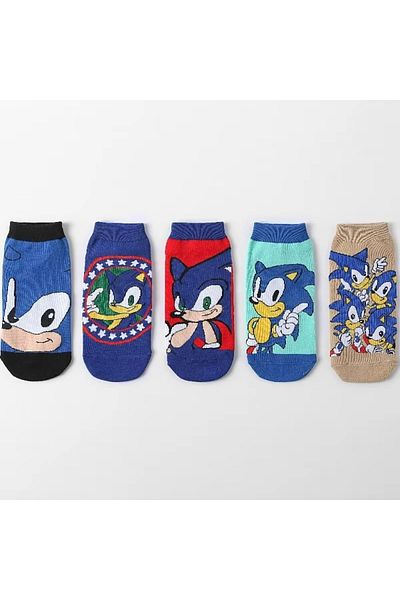Choice 5pcs set as show 5pcs/set Sonic The Hedgehog Anime Socks Knitted Cotton 5 -8 Years Old Children's Ca