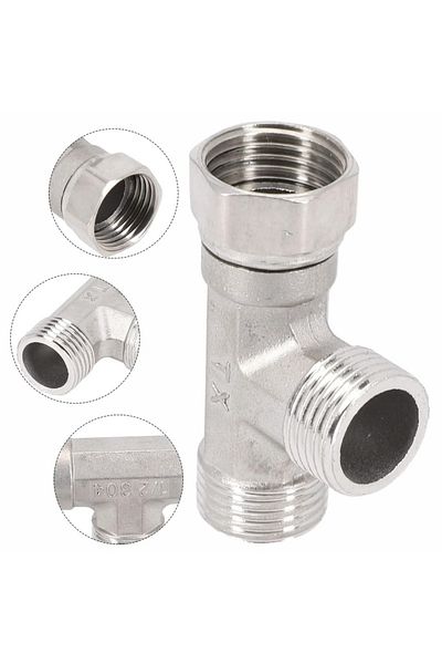 Choice G1/2 3 Way T-adapter Bathroom Shower Faucet Water Splitter Toilet Shower Valve Spray Nozzle Conve...