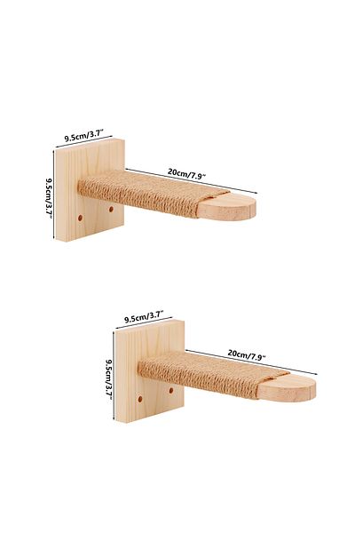 Choice 2 pieces Wooden Cat Wall Steps Climbing Kitten Ladder With Sisal Rope Scratching Post Scratcher Tree