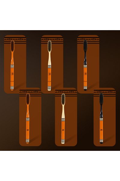 Choice 2 Boxes Pack Of 6 High-end Light Luxury Adult Household Long-head Soft-bristled Toothbrushes