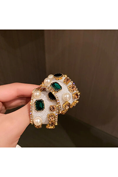 Choice أقراط دائرية من اللؤلؤ الكريستالي الملون على الطراز العتيق باللون الأب...