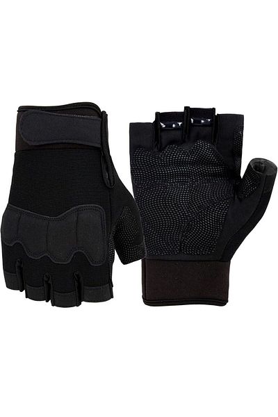 Choice Xl Black Fingerless Tactical Gloves Knuckle Protective Breathable Outdoor Camping Gloves For Shootin