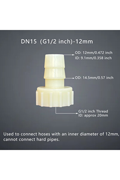 Choice3 DN15 أنثى 12 مم 5 قطع 5 قطع موصل خرطوم أنثى G1/2 بوصة DN15 خيط داخلي ...