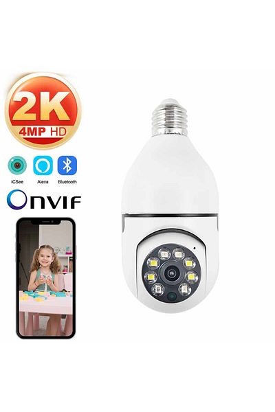 Choice 4MP ADD 64G 4MP E27 Bulb IP WiFi Camera Indoor Video Surveillance Camera Security protection baby Mo