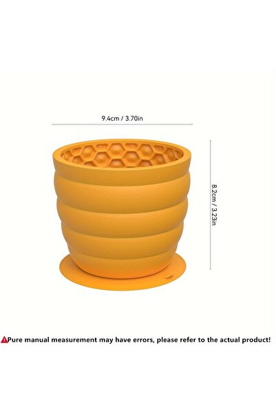 Choice كوب طعام بطيء من السيليكون أصفر صغير الحجم للكلاب - تصميم مضاد للانزلا...