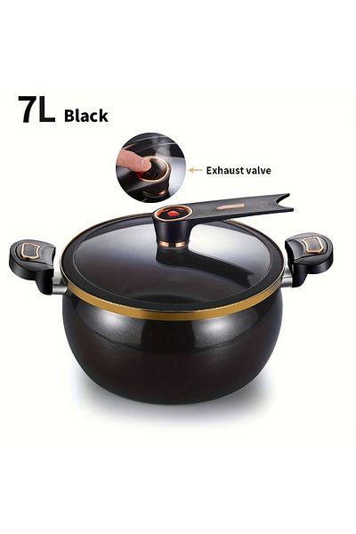 Choice >5L black Home Use Multi-Functional Large Capacity 1.85 Gallon 10.24 Inch Non-Stick Pot Suitable for