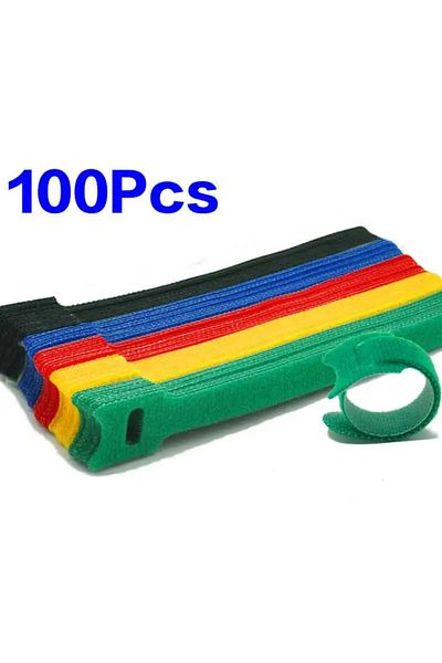 Choice 100pcs 50/100PCS Detachable Cable Ties Colored Plastics Reusable Cable Ties Nylon Loop Wrap Zip Ttyp