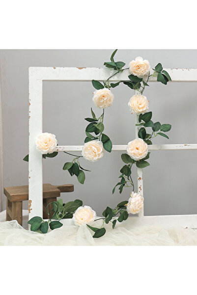 choice2 champagne Kahaul Artificial Silk Peony Big Flowers Vine Christmas Rat...