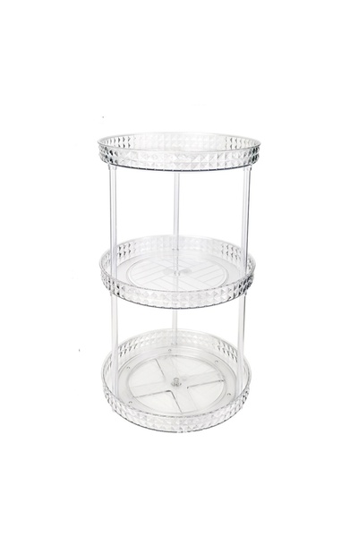 Choice رف مطبخ zuanshikuan3ceng قطعة واحدة، رف تخزين دوار شفاف لتخزين التوابل والبهارات