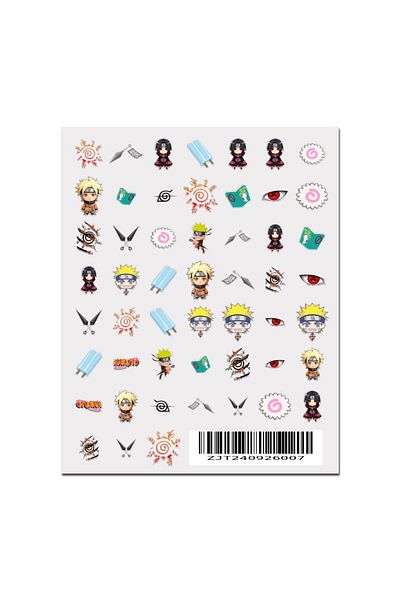 Choice 8x10 cm z7 Classic Japanese Anime N-Narutoes Stickers 1PCS New Adhesive Nail Art Sticker Cartoon Nai