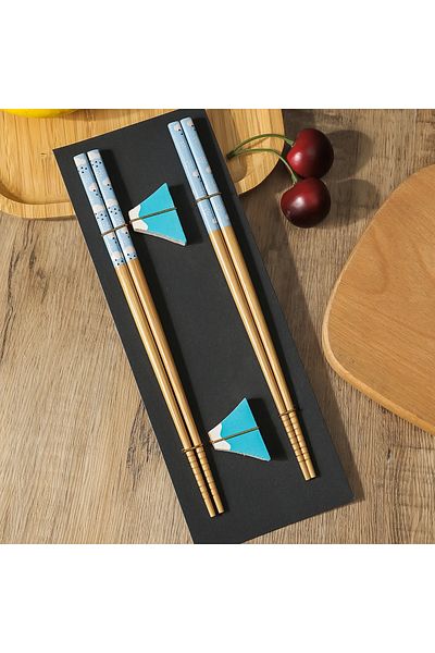 Choice Blue YD 2 Pairs Chinese Chopsticks Japanese Korean Sushi Solid Wood Chopsticks Wedding Gift Chop Sti