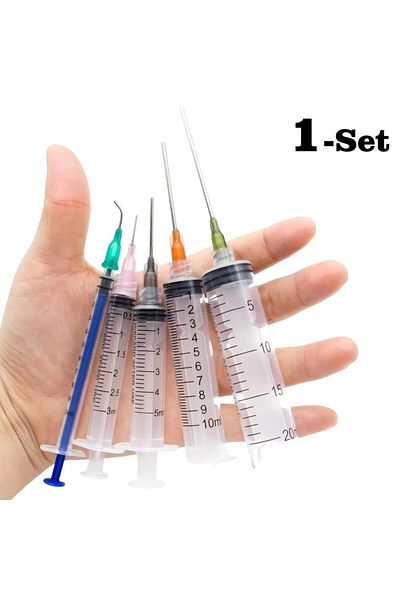 Choice 1 set Glue Applicator Syringe with Blunt Tip Needle and Cap, for Liquid, Glue, Ink, Perfume, Lip Glo