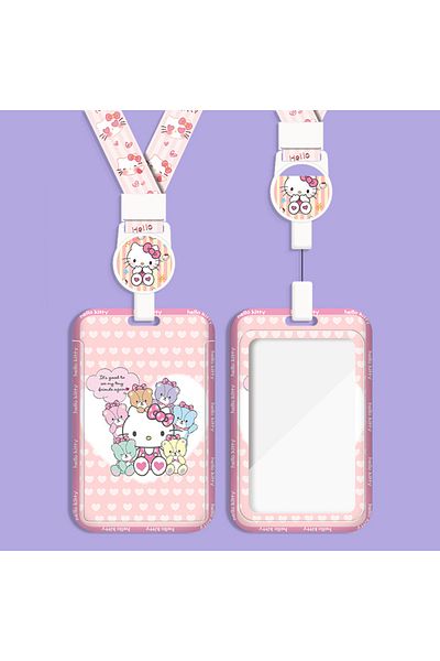 Choice A01 New Sanrio Hello Kitty Cartoon Card Case Kawaii Kt Cat Key Chain Pendant Work Bus Card Holder wi