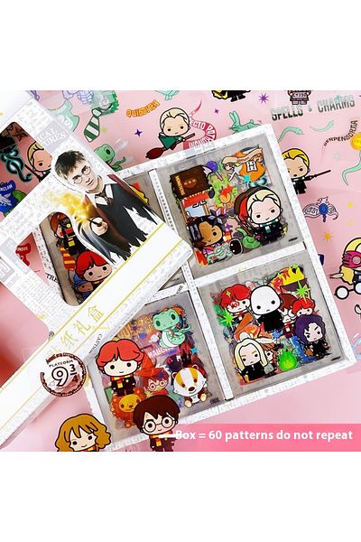 Choice 0002 New Harry Potter Sticker Set with 60 Handheld Cards, Cute Style Cultural and Creative Transpare