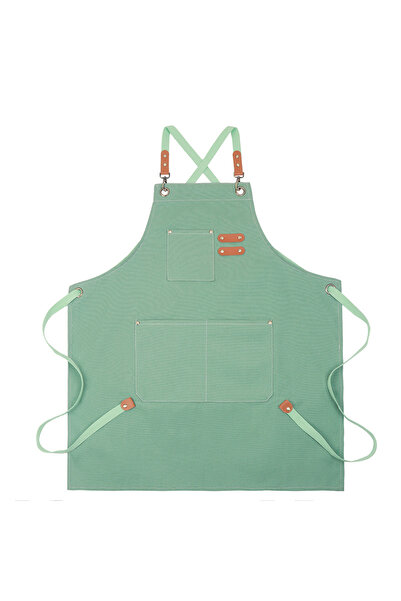 Choice green New Fashion Canvas Kitchen Aprons For Woman Men Chef Work Apron For Grill Restaurant Bar Shop