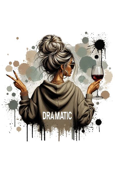 Choice MULTI Trendy Vintage Retro Woman DRAMATIC Iron-On Heat Transfer Stickers Decals for T-shirts Sweatsh