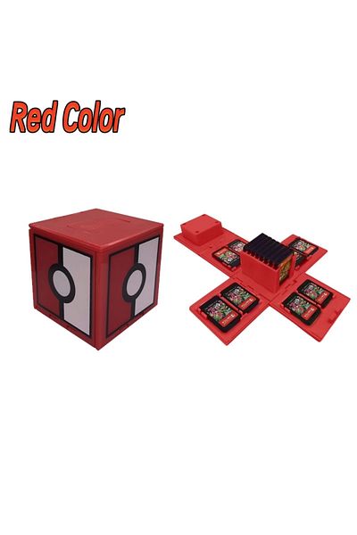 Choice Red Foldable 16 Slots Game Cards Box for NS Switch Game Cartridge Square Portable Storage Box for Sw