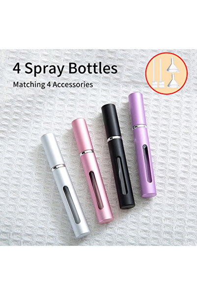 Choice زجاجات عطر زجاجية متعددة الاستخدامات سعة 5 مل، 4 قطع، 4 ملحقات، زجاجات...